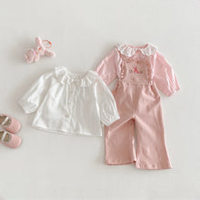 Load image into Gallery viewer, ZCK6067LS-春季刺繡背帶長褲&amp;娃娃上衣
