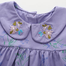 將圖片載入圖庫檢視器 10649DS-秋冬翻領花花洋裝
