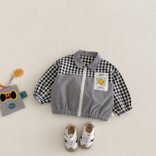 將圖片載入圖庫檢視器 ZCW6181SE-春季笑臉格紋拼接外套
