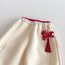 將圖片載入圖庫檢視器 ZDK5705PA-冬季喜慶中國風小馬配飾加絨長褲
