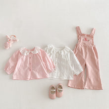 Load image into Gallery viewer, ZCK6067LS-春季刺繡背帶長褲&amp;娃娃上衣
