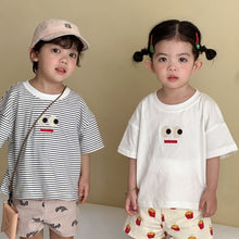 將圖片載入圖庫檢視器 XX260779SE-夏季純棉條紋短袖上衣
