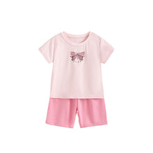 將圖片載入圖庫檢視器 111022TG-夏季女童圓領T恤短褲套裝
