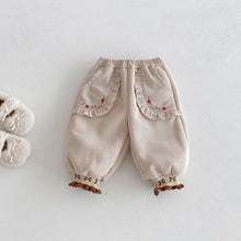 Load image into Gallery viewer, ZDK5263PA-冬季加絨繡花束口休閒褲
