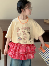 將圖片載入圖庫檢視器 2025X34SE-夏季女童韓版圓領字母短袖百搭上衣
