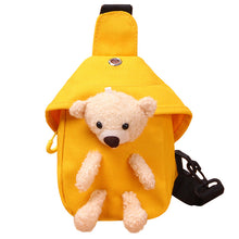 Load image into Gallery viewer, 82602AC- Bear canvas bag crossbody backpack 
