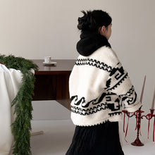 將圖片載入圖庫檢視器 2025D246SE-冬季韓版羊羔絨夾棉加厚拼色連帽外套
