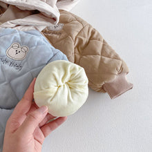 Load image into Gallery viewer, ZDW5241SE-冬季加厚絎線小熊連帽棉服外套
