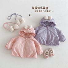 Load image into Gallery viewer, ZDW5267SE-冬季加厚花邊連帽棉服外套
