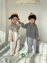 將圖片載入圖庫檢視器 CJ260869TG-春秋季兒童純棉格子家居兩件套
