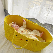 Load image into Gallery viewer, yt006AC-Portable pure cotton woven Nordic style baby basket sleeping basket
