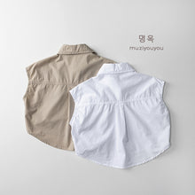 將圖片載入圖庫檢視器 25166SE-夏季兒童無袖純棉襯衫
