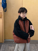 將圖片載入圖庫檢視器 2025D221SE-冬季韓版菱形壓紋拼接袖保暖外套
