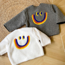 Load image into Gallery viewer, DW240142SE-Autumn and winter children&#39;s cashmere big smiley face fur top coat
