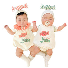Load image into Gallery viewer, 51410LS-Summer Korean Candy Print Style Bodysuit Set + Hat 
