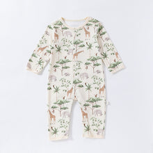 Load image into Gallery viewer, D24399LS-Autumn pure cotton animal print round neck long sleeve romper 
