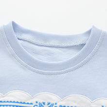 將圖片載入圖庫檢視器 111007TG-夏季圓領上衣格紋短褲套裝
