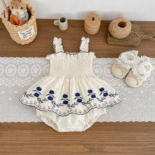 將圖片載入圖庫檢視器 H10792LS-夏季｜花朵刺繡｜吊帶包屁裙
