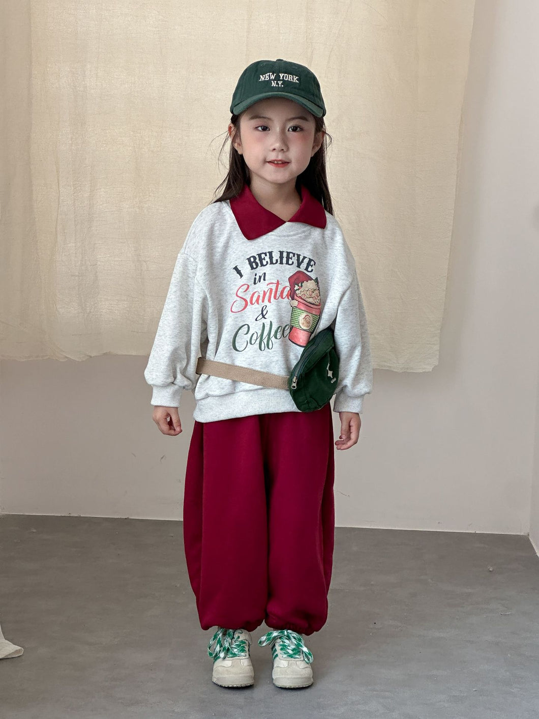 DZ250659TG-秋冬季聖誕翻領運動休閒兩件套