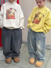 將圖片載入圖庫檢視器 2025D194PA-冬季韓版加絨口袋牛仔工裝褲
