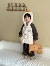 Load image into Gallery viewer, DJ250614TG-秋冬季企鵝加厚法蘭絨家居服兩件套裝

