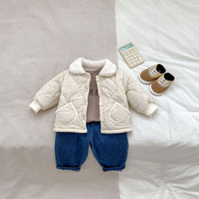 Load image into Gallery viewer, H10336TG-冬季菱格壓紋夾棉加絨連體爬服&amp;外套
