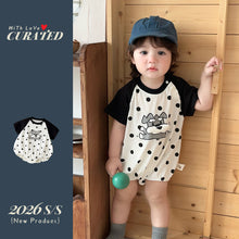 將圖片載入圖庫檢視器 622137LS-夏季｜卡通圓點｜男童短袖包屁連體衣
