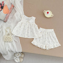 將圖片載入圖庫檢視器 H10791TG-夏季｜碎花蕾絲領｜短褲套裝
