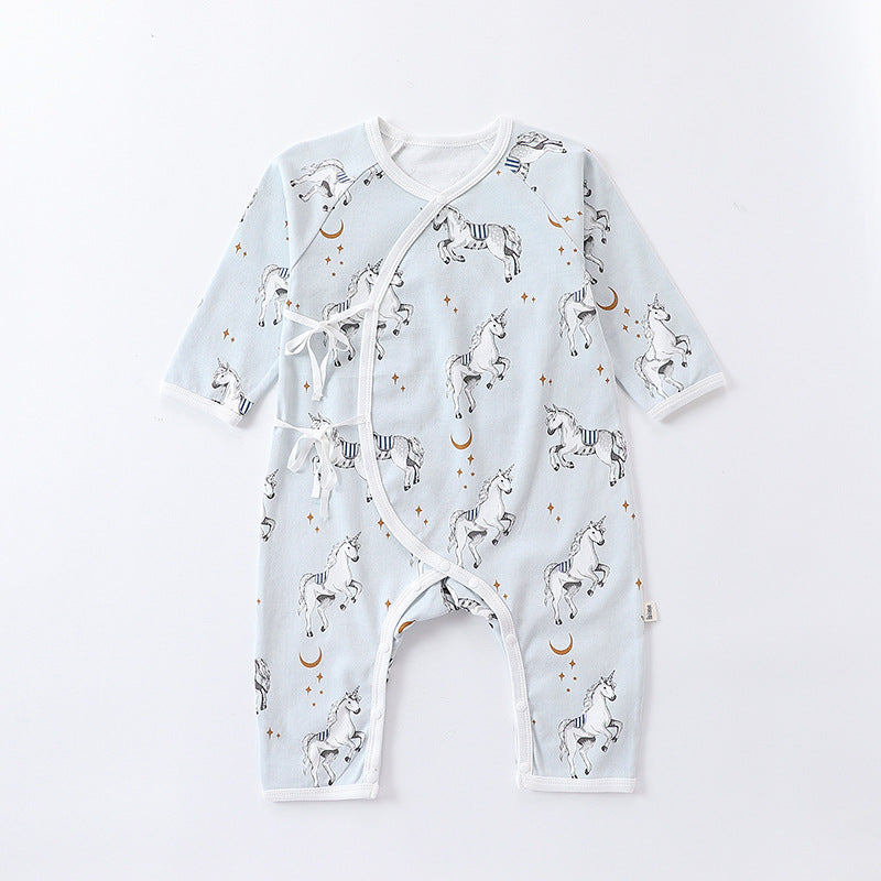 D23290LS-Autumn long-sleeved cotton unicorn crawling suit (without hat) 
