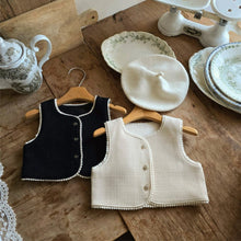 將圖片載入圖庫檢視器 Y7567SE-秋冬小香風馬甲｜加絨花邊背心
