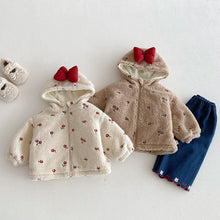 Load image into Gallery viewer, ZDW5272SE-冬季加厚蝴蝶結小花刺繡棉服外套
