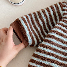 將圖片載入圖庫檢視器 ZDL5014LS冬季條紋加絨連身衣｜米粒絨爬服
