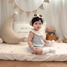 Load image into Gallery viewer, 51405LS-Summer Korean style striped jacquard collar bodysuit 

