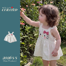 將圖片載入圖庫檢視器 623118LS-夏季｜親膚卡通吊帶｜女童三角哈衣
