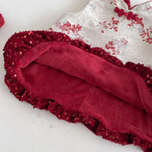 將圖片載入圖庫檢視器 ZDQ5633DS冬季碎花拜年洋裝｜中國風加絨禮服裙
