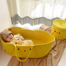Load image into Gallery viewer, yt006AC-Portable pure cotton woven Nordic style baby basket sleeping basket
