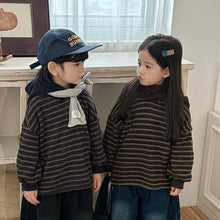 Load image into Gallery viewer, 25D46SE-冬季加絨條紋衛衣｜連帽保暖上衣
