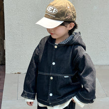 Load image into Gallery viewer, QW240058SE-Autumn checkered denim jacket &amp; denim trousers
