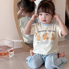 Load image into Gallery viewer, 71403SE-夏季兒童純棉可愛兔子耳朵半袖上衣
