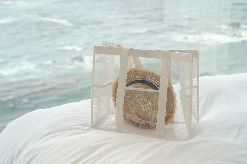 999AC-Summer Korean version simple large capacity transparent PVC beach storage jelly bag 