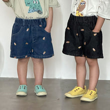 將圖片載入圖庫檢視器 XK260899PA-夏季刺繡牛仔五分短褲
