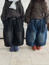 Load image into Gallery viewer, 25D45PA-冬季一體絨牛仔褲｜加厚保暖阔腿褲
