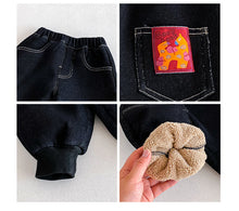 將圖片載入圖庫檢視器 ZDK5674PA-冬季韓版加絨束腳休閒牛仔褲
