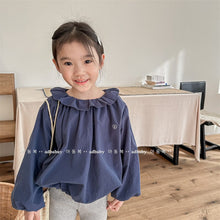 Load image into Gallery viewer, 5016SE-Spring Korean Girls Bat Sleeve Washed Cotton Wide Shirt 
