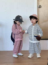 將圖片載入圖庫檢視器 CZ260891TG-條紋連帽運動休閒兩件套
