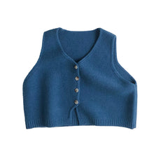 Load image into Gallery viewer, 25B13SE-春秋純色針織V領馬甲
