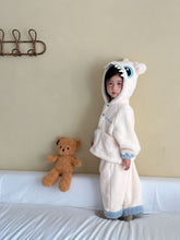 Load image into Gallery viewer, DJ250614TG-秋冬季企鵝加厚法蘭絨家居服兩件套裝
