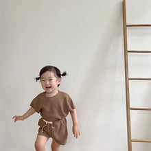 Load image into Gallery viewer, Y8315TG-Summer Korean children&#39;s round neck short-sleeved top + shorts set 
