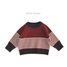 Load image into Gallery viewer, 25T59SE-春秋撞色條紋針織套頭毛衣

