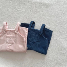 將圖片載入圖庫檢視器 Y9613LS-春夏季嬰兒大口袋純棉燈芯絨背帶褲長爬服
